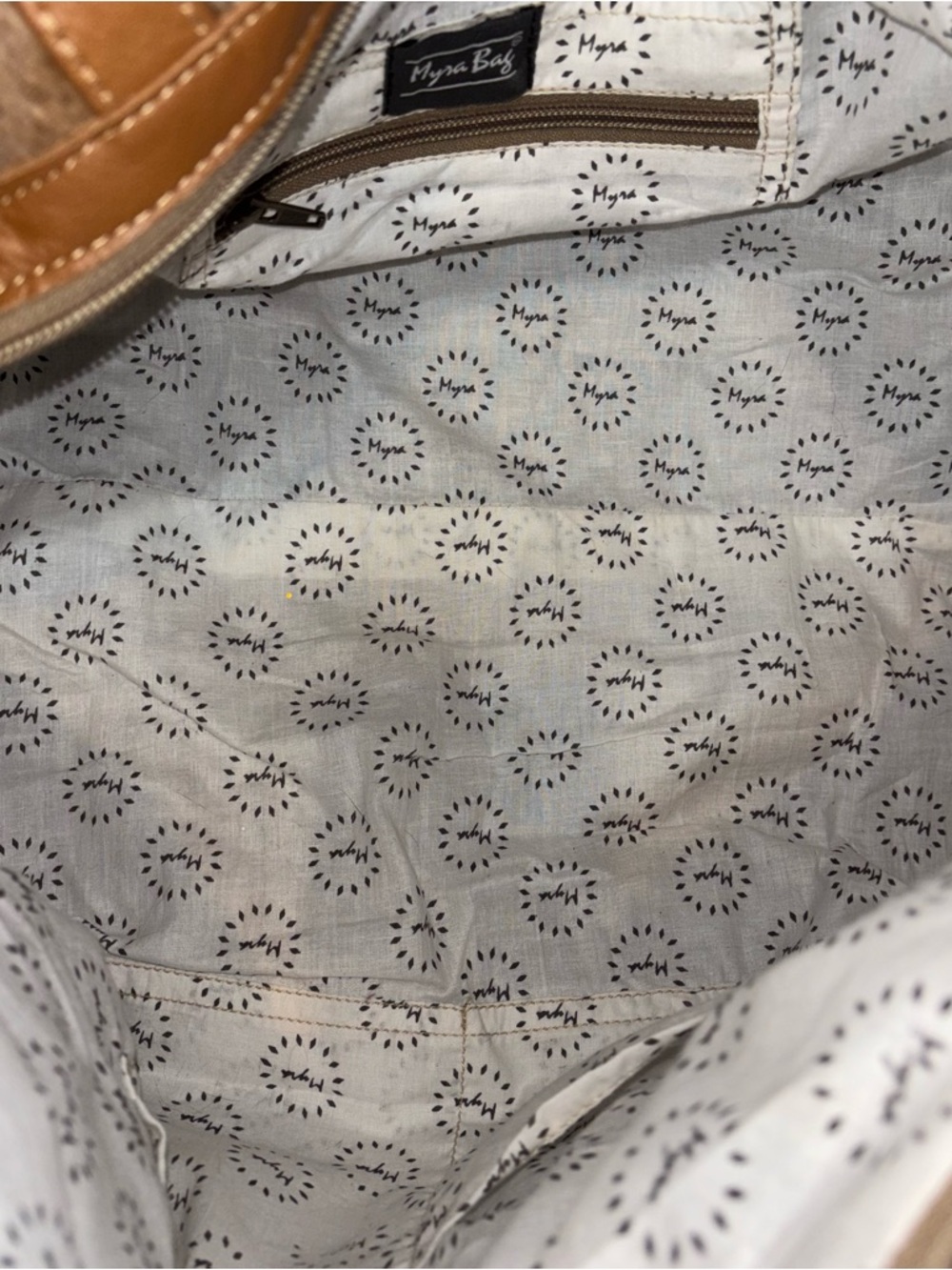 Myra Bag Cowhide Duffel Bag with Tan Leather Trim - Picture 13 of 13